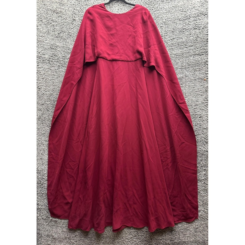 Valentino Cape Back Sleeveless Maxi Bridesmaid Dress Evening Gown Red Womens S/M